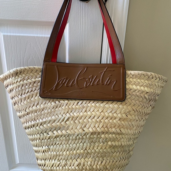 Christian Louboutin Beige and Brown Woven Tote - Picture 1 of 9